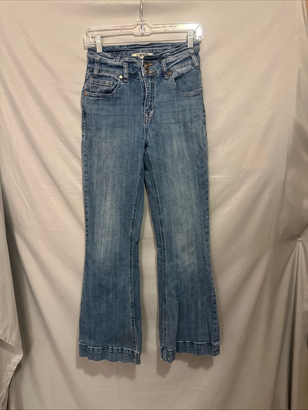 Rock and roll denim High-Rise Denim Flare Jeans in Light Blue